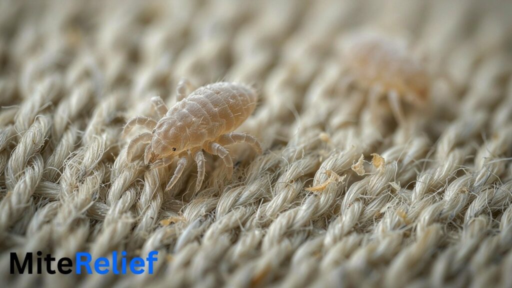 House dust mite viewed under a microscope