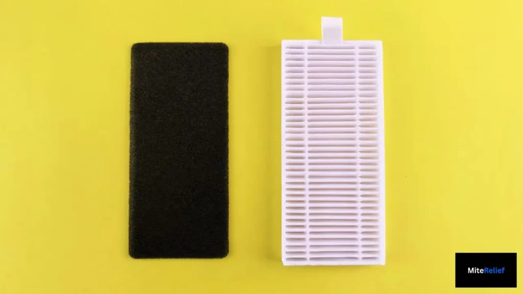 HEPA filtration trapping dust mite allergens inside a vacuum cleaner