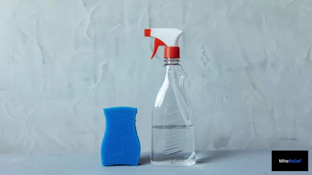 Homemade dust mite spray made with water and essential oils