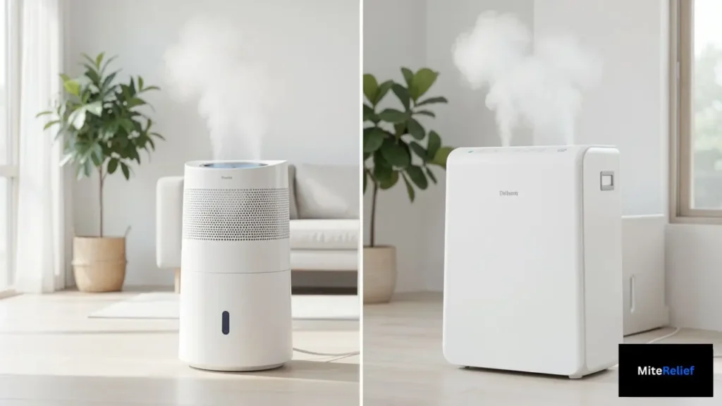Humidifier and dehumidifier comparison for dust mite control