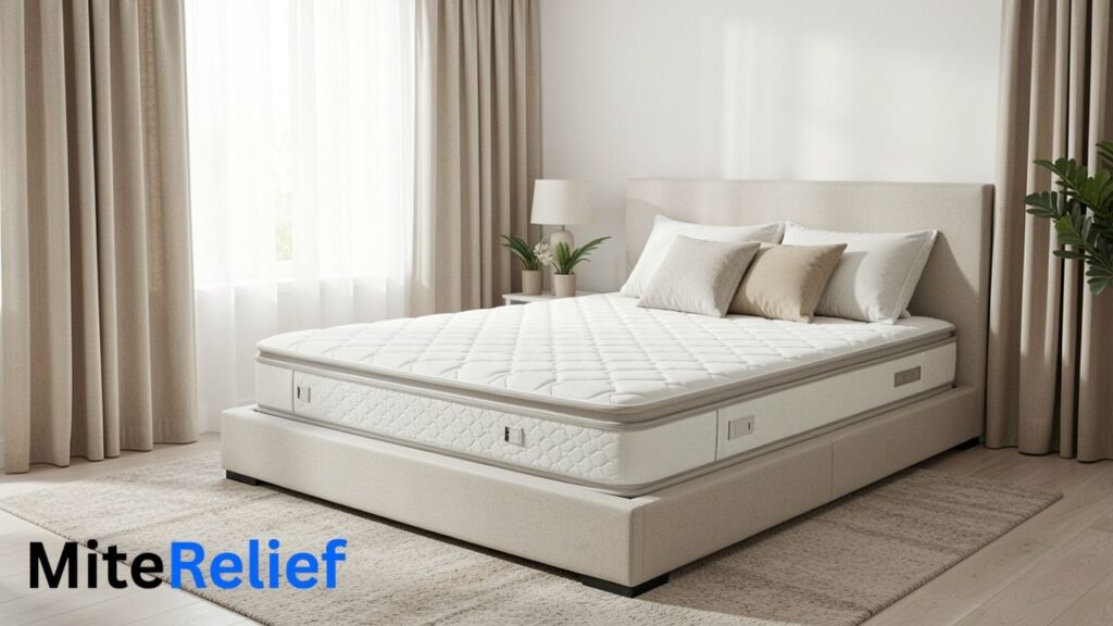 Bed, mattress, sofa, carpet and soft furnishings where dust mites can live