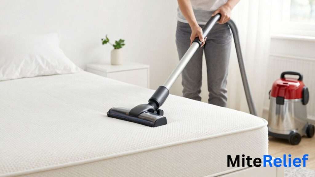 HEPA vacuum and steam cleaner used for effective dust mite control