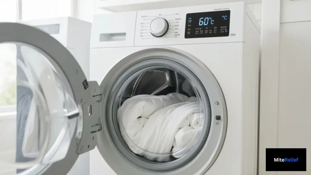 Hot water washing at 60°C helps kill dust mites in bedding