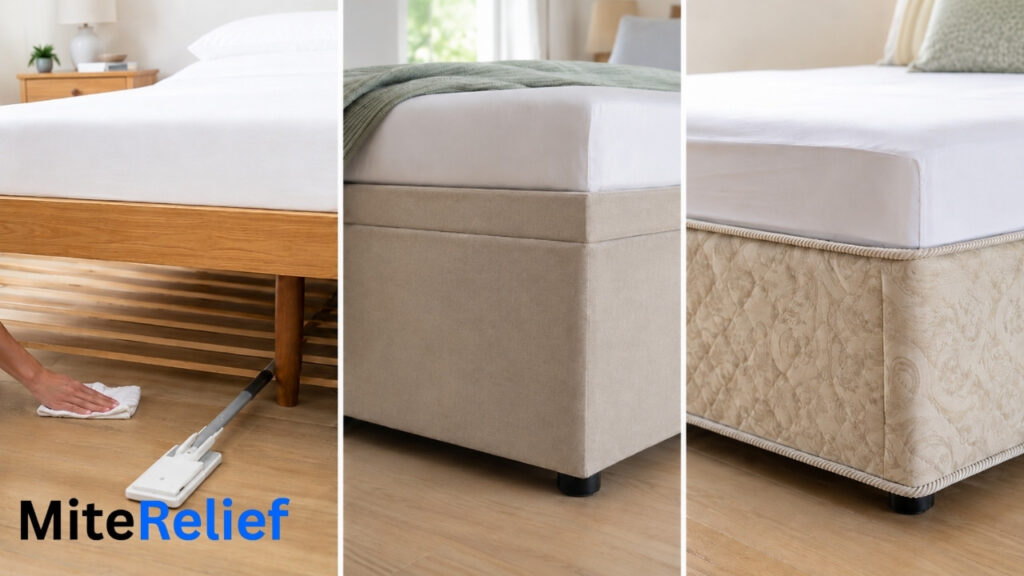 Platform bed divan and box spring compared for dust mite allergy
