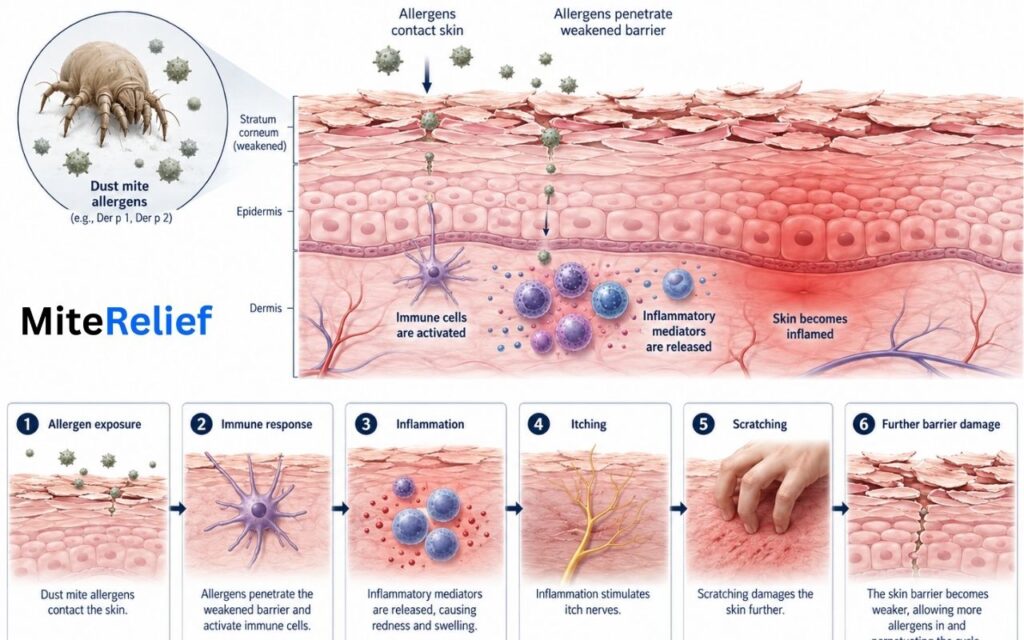 How dust mite allergens affect the skin barrier and worsen eczema