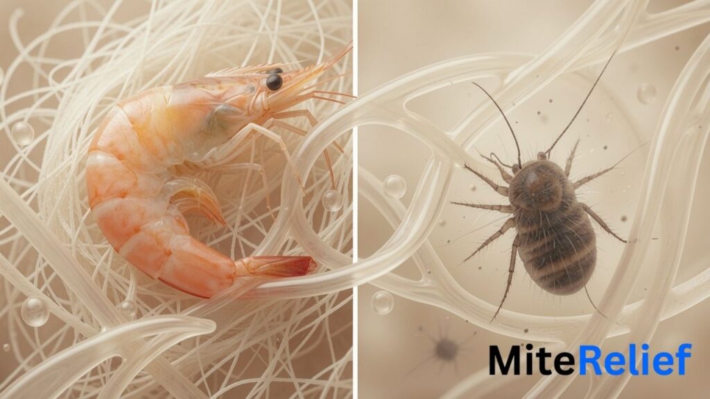 House dust mite and shrimp shown as a cross-reactivity concept