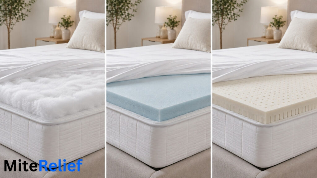 Comparison of polyester memory foam and latex mattress topper materials