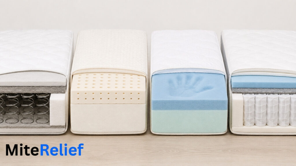 Innerspring latex memory foam and hybrid mattress types compared