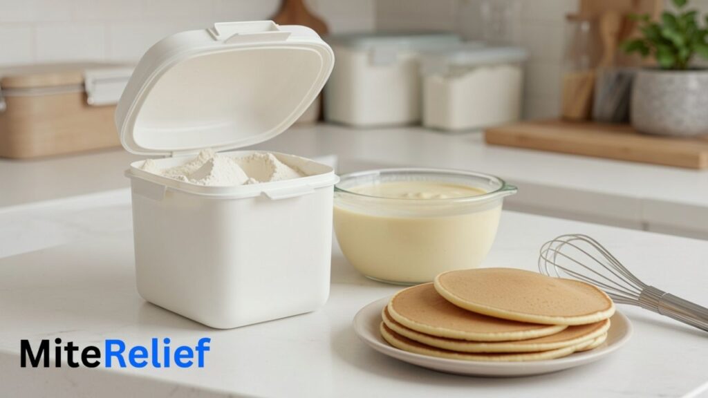 Flour and pancake mix illustrating oral mite anaphylaxis