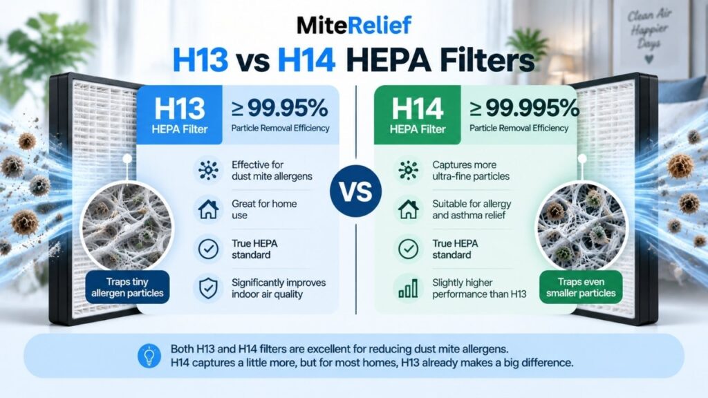 H13 vs H14 HEPA filter comparison showing differences in filtration efficiency